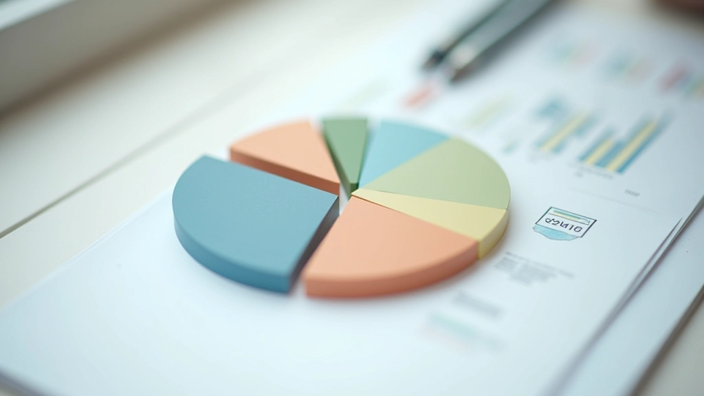 Pie chart ukazující rozložení portfolia mezi akcie, dluhopisy a hotovost